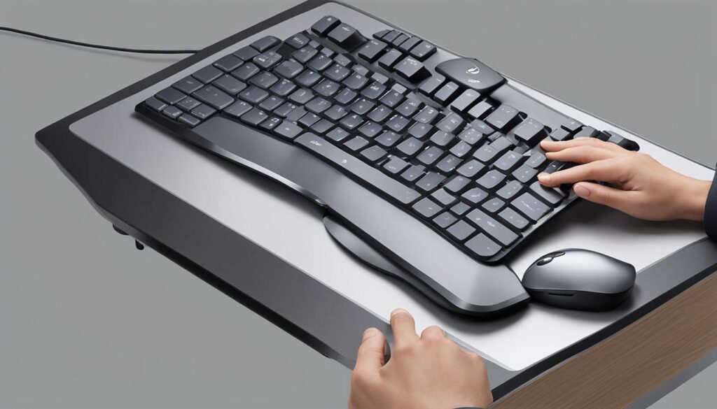Ergonomic keyboard and mouse